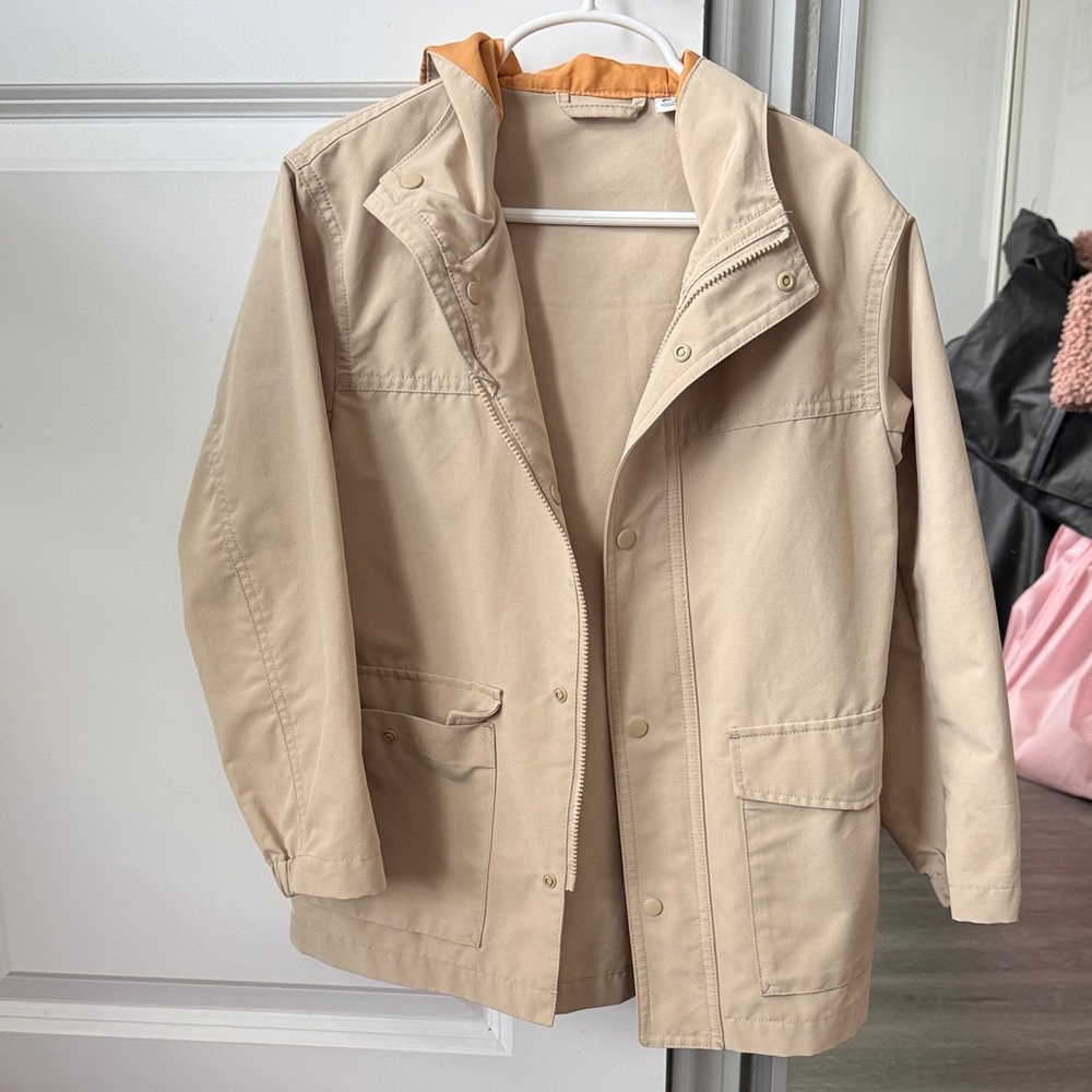 Uniqlo Beige Jacket with Burnt Orange Lining